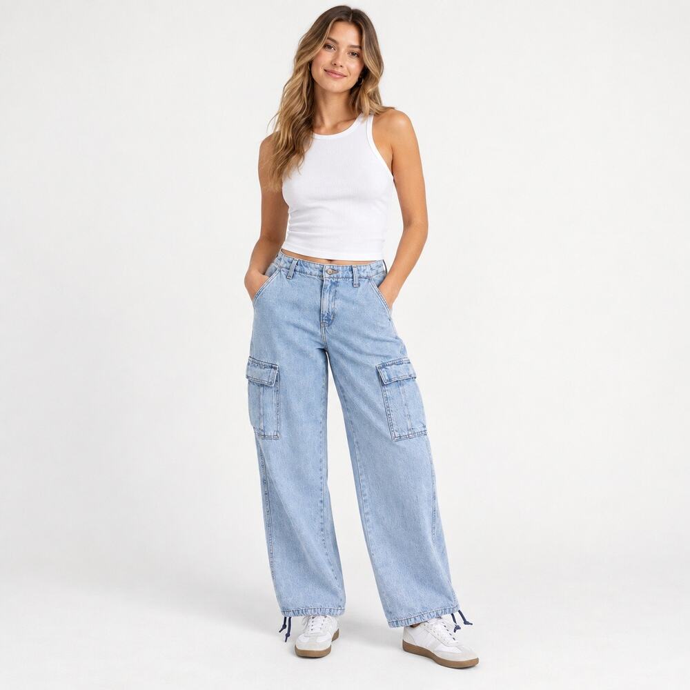 Levi's Women's '94 Baggy High-Rise Cargo Utility Jean In Light Wash Size 26